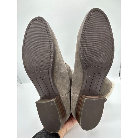 Sole Society Taupe Suede-Like Ankle Boots With Faux Shearling Lining Size 11 - Picture 8 of 8